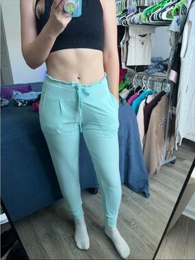 Mint Drawstring Jogger Pants